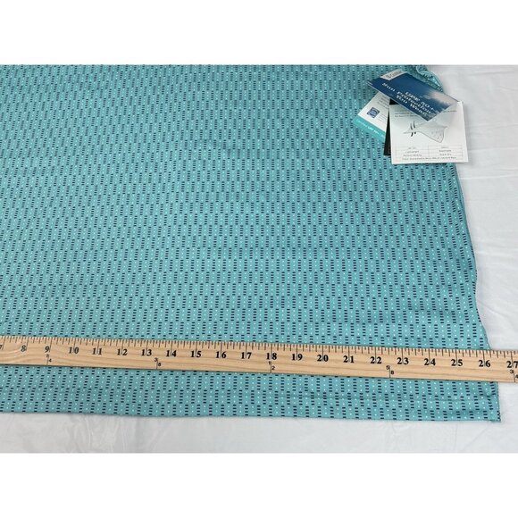 NWT Coolibar Erodym LS Golf Polo Shirt Mens 2XL Teal Graphic AOP Stretch UPF 50+ - Picture 12 of 15